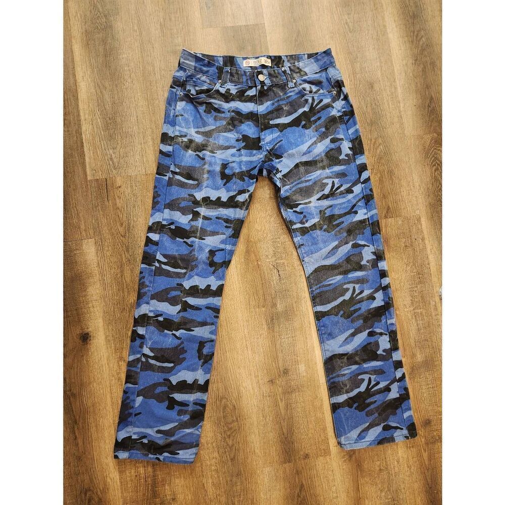 Noiz Y2K Mens camouflage Denim Jeans Multicolor size 34x32* measured